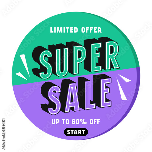 Stock vector super sale label