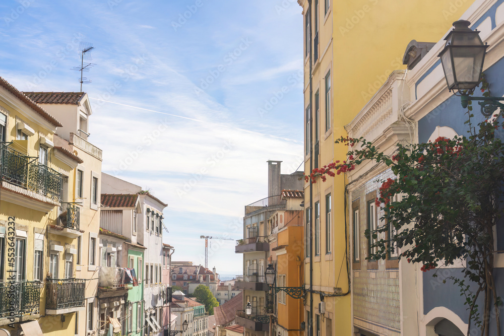 Colorful old street in Lisbon