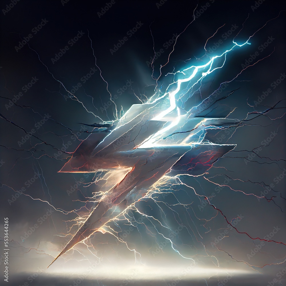 a lightning bolt is shown in this artistic photo of a lightning bolt in