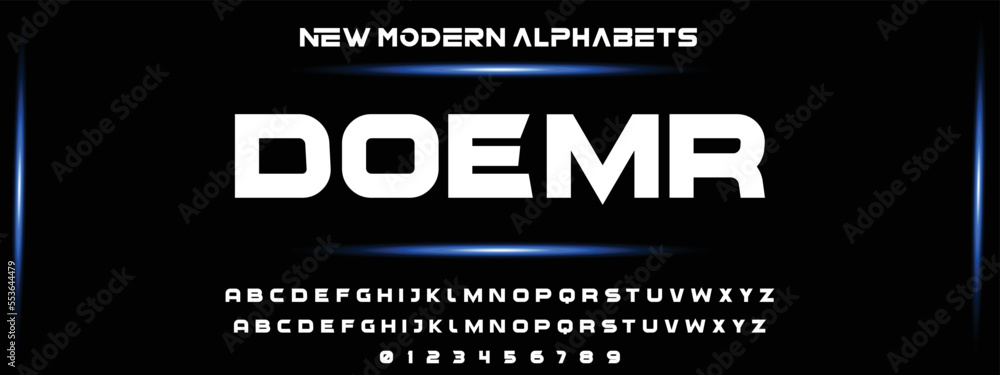  Luxury Minimal Modern Tech Alphabet Letter Fonts. Typography minimal style font set for logo, Poster. vector san sans serif typeface illustration.