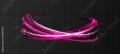 Pink vapor flows with hearts and sparkles. Concept of love, romance, Valentine day with abstract air or steam swirls effects with pink hearts isolated on transparent background, vector realistic set