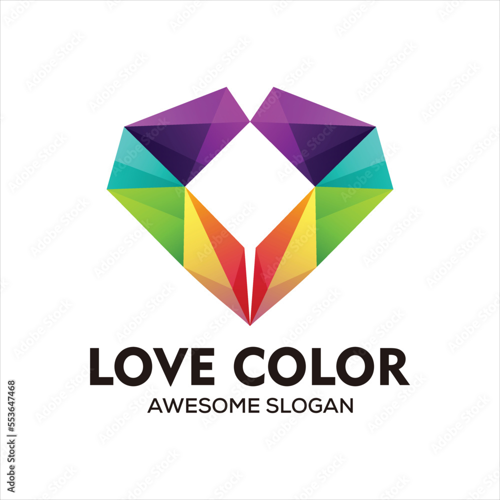 Vector abstract gradient love logo vector Vector abstract gradient love logo vector