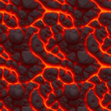 seamless texture of glowing lava and rocks