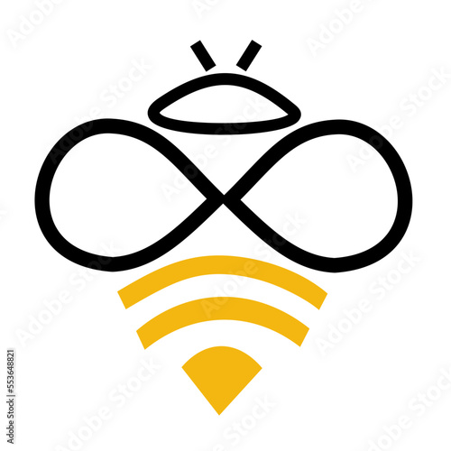 bee wifi logo design elegant