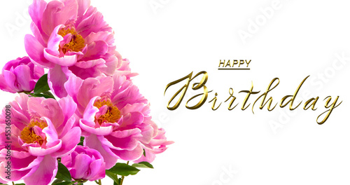 3d illustration of a birthday card with flowers  can also be used as a banner or flyer