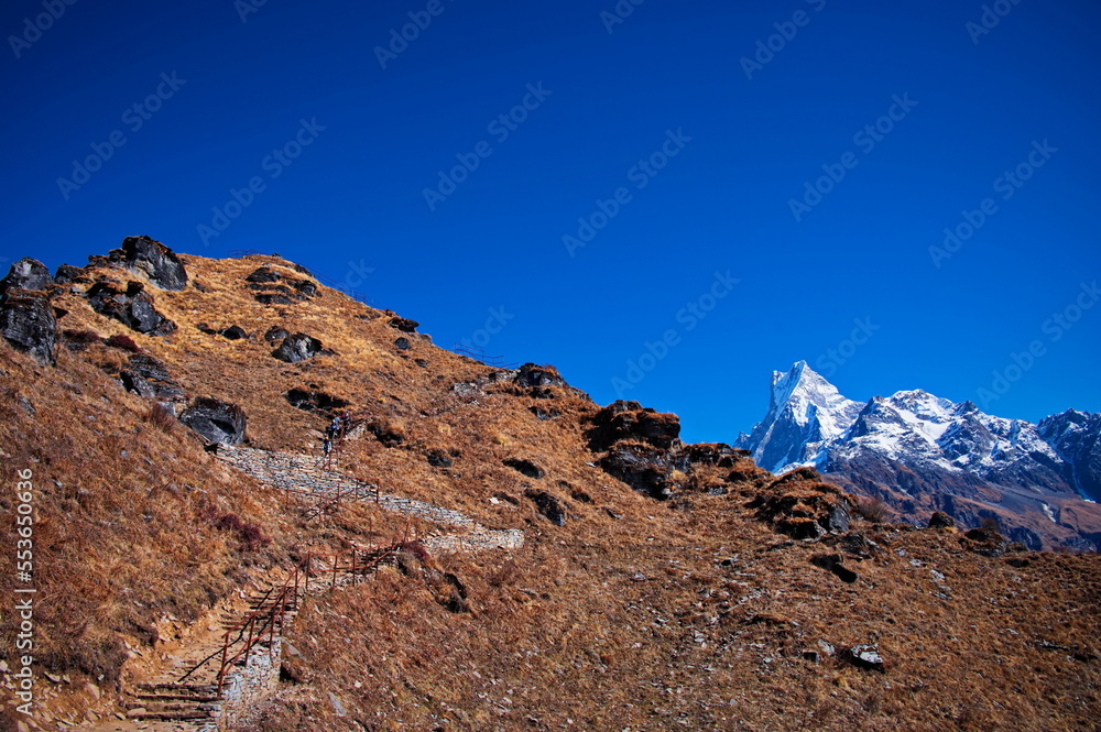 Scenic view at Annapurna massif in Himalaya mountains