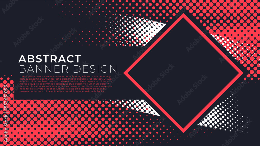 Halftone grunge banner design vector, concept of twotone background with photo frame and copy space for custom your content Halftone grunge banner design vector, concept of twotone background with photo frame and copy space for custom your content