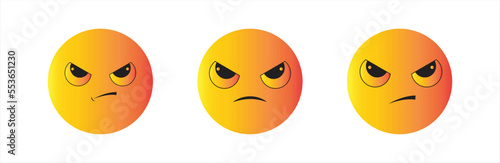 Angry face icon. Upset, disappointed face emoji, Vector illustration