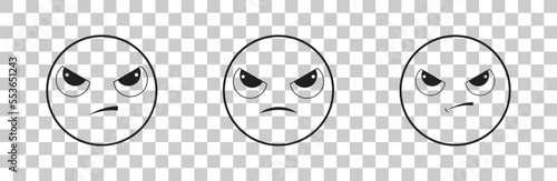 Angry face icon. Upset, disappointed face emoji, Vector illustration