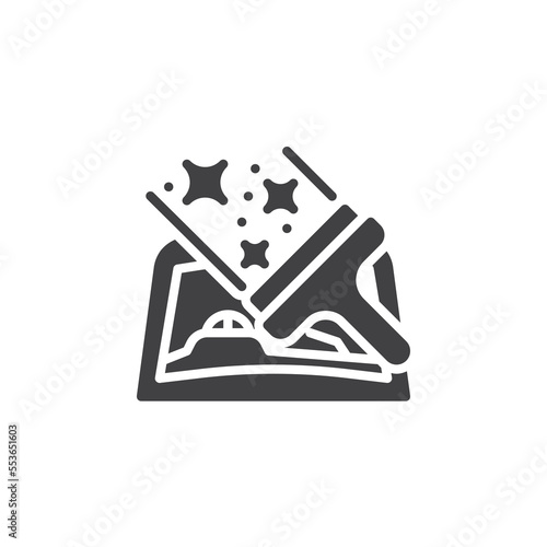 Car windshield cleaning vector icon