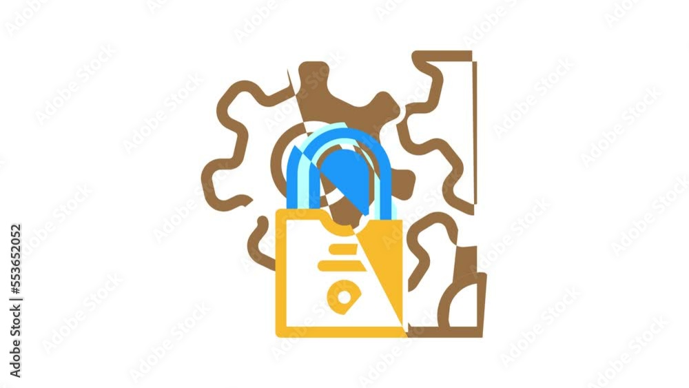 system padlock color icon animation system padlock color icon animation