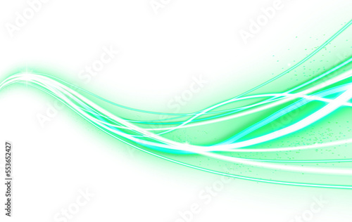 Luminous neon shape wave