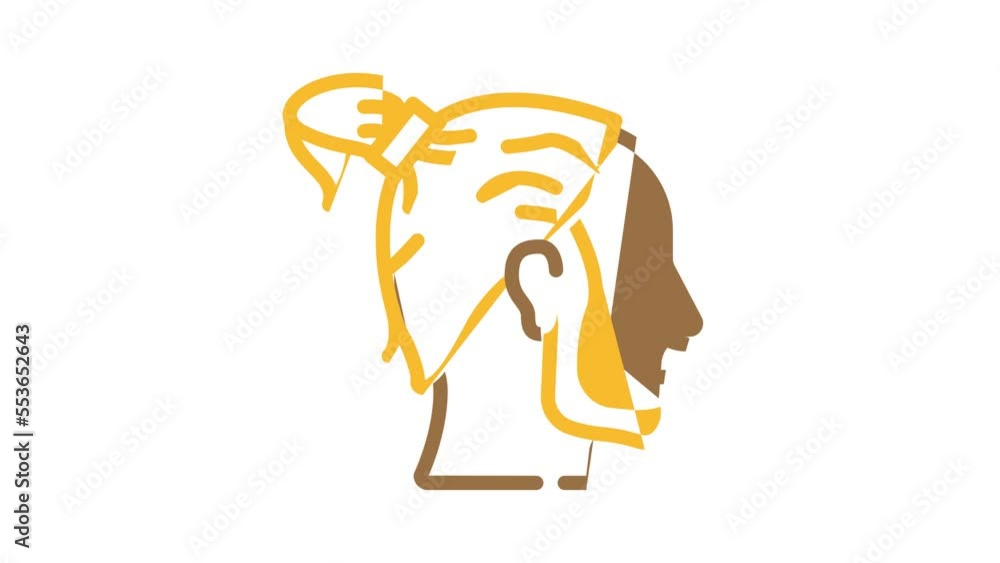 man bun hairstyle male color icon animation man bun hairstyle male color icon animation