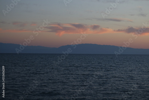 sunset, sea, water, sky, nature, beach, horizon, landscape, cloud, reflection, orange, waves, beautiful, travel, lake