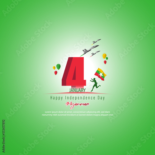 vector illustration for Myanmar independence day