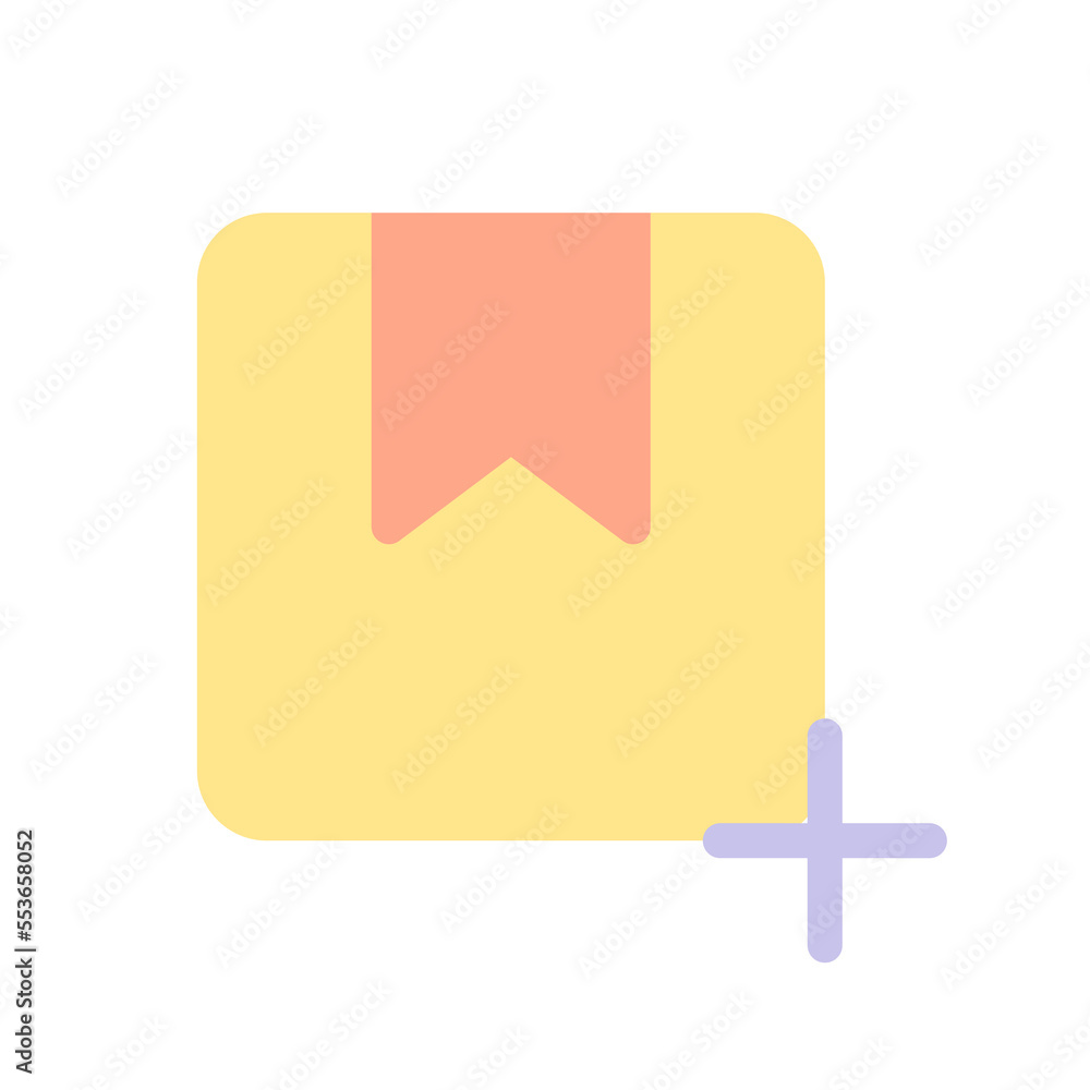 Add parcel flat color ui icon. Create new order. Postal services online. Logistics. Simple filled element for mobile app. Colorful solid pictogram. Vector isolated RGB illustration