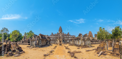 Panorama of the Bakong temple complex, Roulos, Cambodia