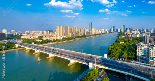 Urban Environment of Yuyao River Section at Sanjiangkou, Ningbo, Zhejiang Province, China