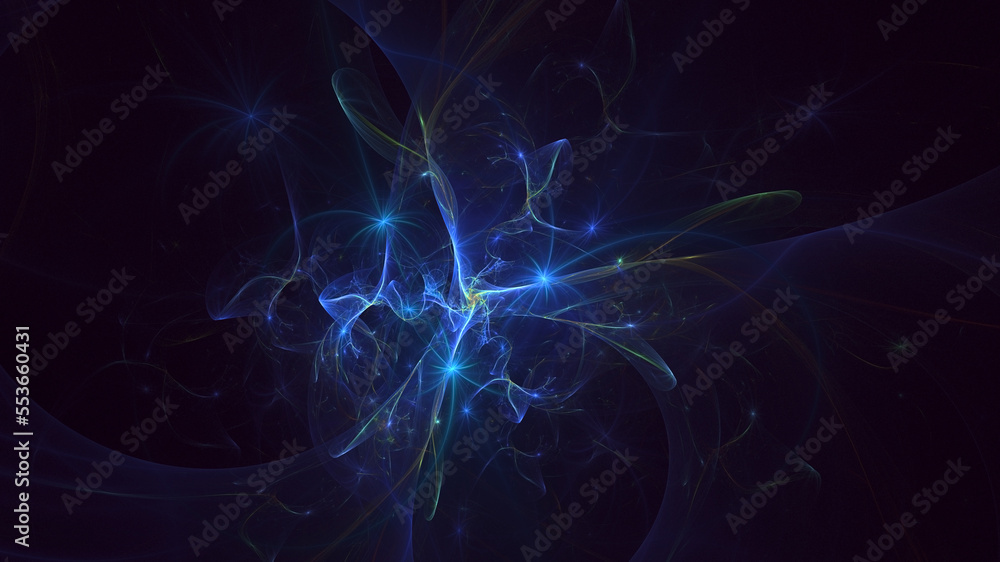 3D rendering abstract colorful fractal light background