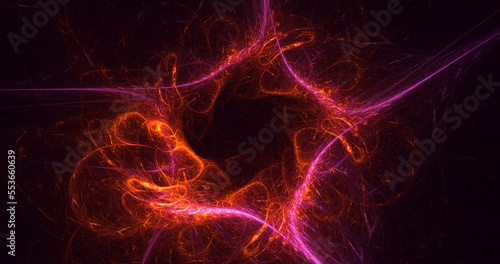 3D rendering abstract colorful fractal light background