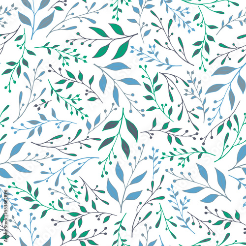 Summer sprouts pattern seamless vector. Elegant