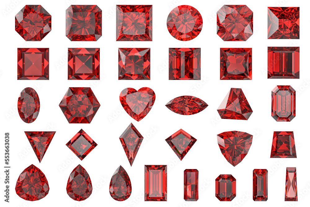 red jewels and Red ruby isolated, Red gemstone asy to usered jewels and Red ruby isolated, Red gemstone asy to use