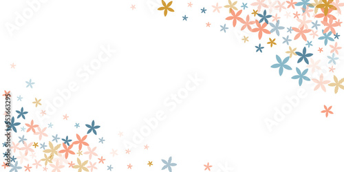 Scaevola abstract flowers vector illustration. Pretty garden floral shapes isolated. Birthday card background. Trendy flowers Scaevola minimal bloom. Striped petals.