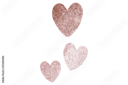 heart made of rose gold glitter