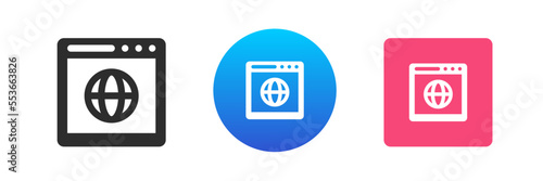 Free Download Website browser internet searching global information digital connection icon set vector flat - GFXLoad