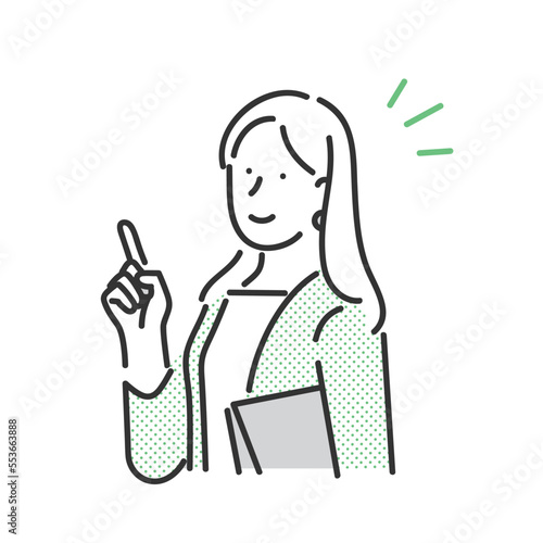指差しで説明をするビジネスパーソンのイラスト素材