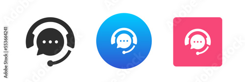 Contact us telephone chatbot customer support helpline digital helpdesk icon set vector flat