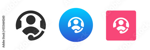 Helpdesk hotline customer support contact us feedback consulting service icon set vector flat