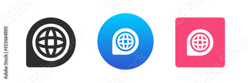 Travel planet map pointer internet connection global destination access icon set vector flat