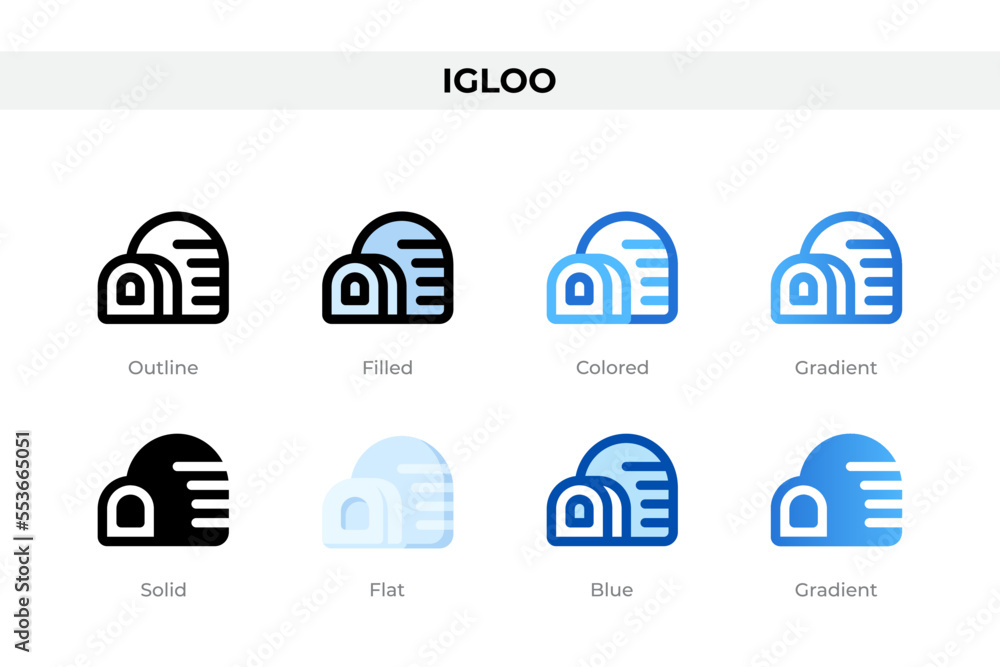 Igloo icons in different style. Igloo icons set. Holiday symbol. Different style icons set. Vector illustration Igloo icons in different style. Igloo icons set. Holiday symbol. Different style icons set. Vector illustration