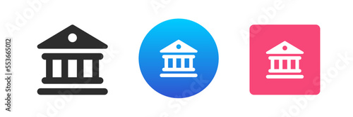 Wallpaper Mural Museum bank antique building column Greek ancient architecture icon set vector flat illustration Torontodigital.ca