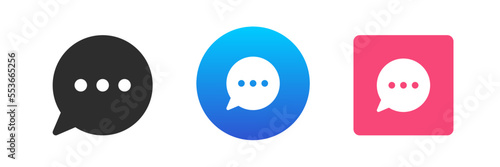 Speech think bubble chatting message cyberspace communication dialogue icon set vector flat