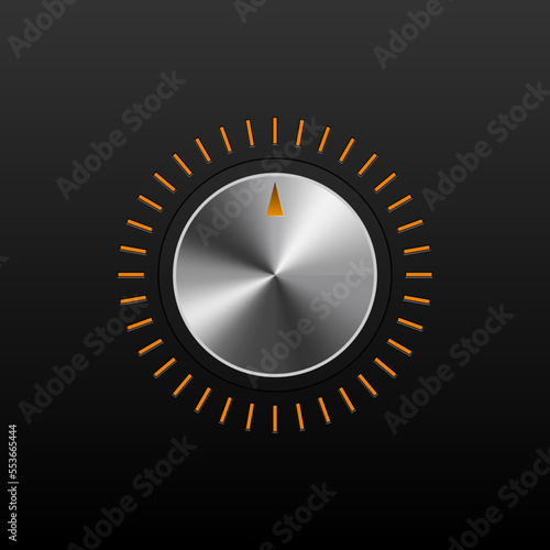 Volume control knobs round switches with sound level dial vector eps 10