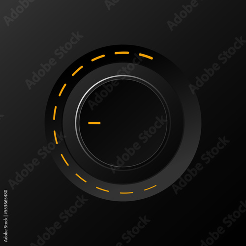 Realistic metal and plastic radio switch max level button and power regulator vector eps 10
