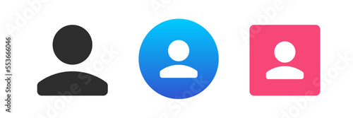 User member contact avatar social network profile personal information icon set vector flat