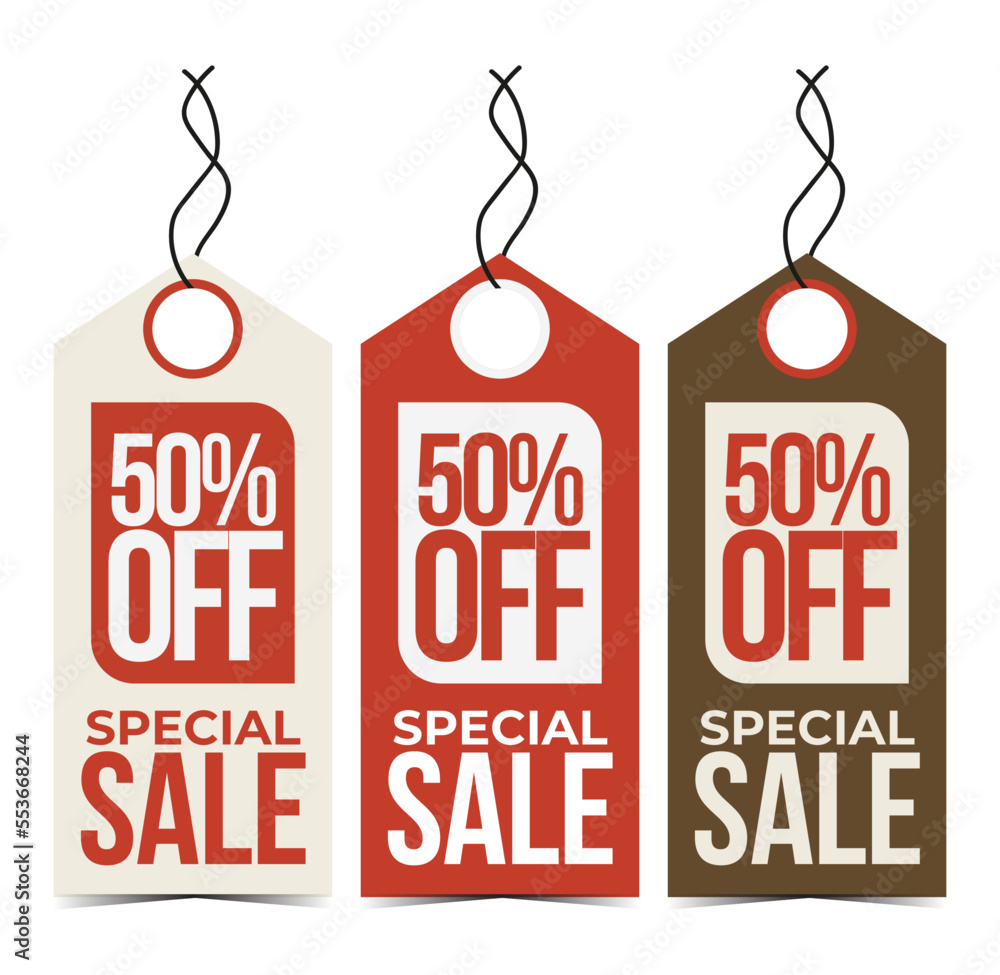 50% off sale labels discount design