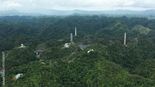 Arecibo Observatory in jungle of Puerto Rico continues scientific research of space cosmos photo