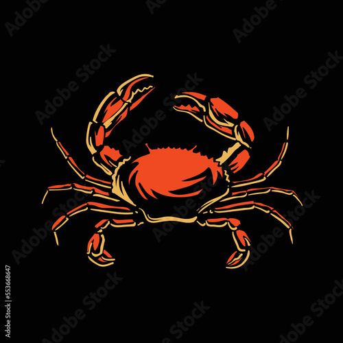red crab isolated on black
