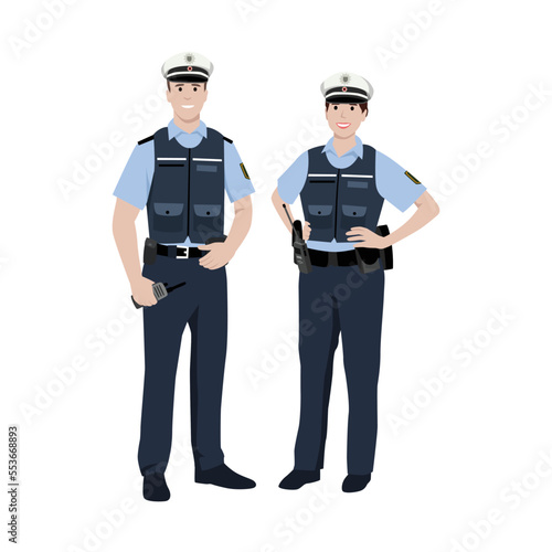 Photo Man and woman Police character design