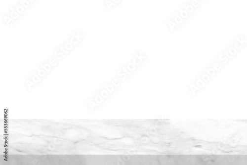White Marble Table, Suitable for Product Presentation Backdrop, Display, and Mock up. (Transparent PNG File) 