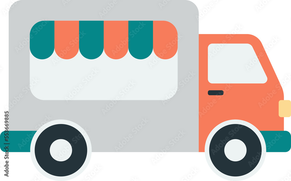 Food Truck illustration in minimal style Food Truck illustration in minimal style