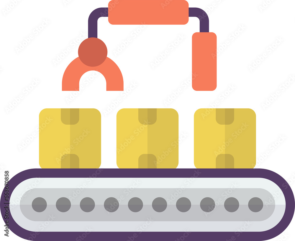 conveyor machinery illustration in minimal style conveyor machinery illustration in minimal style