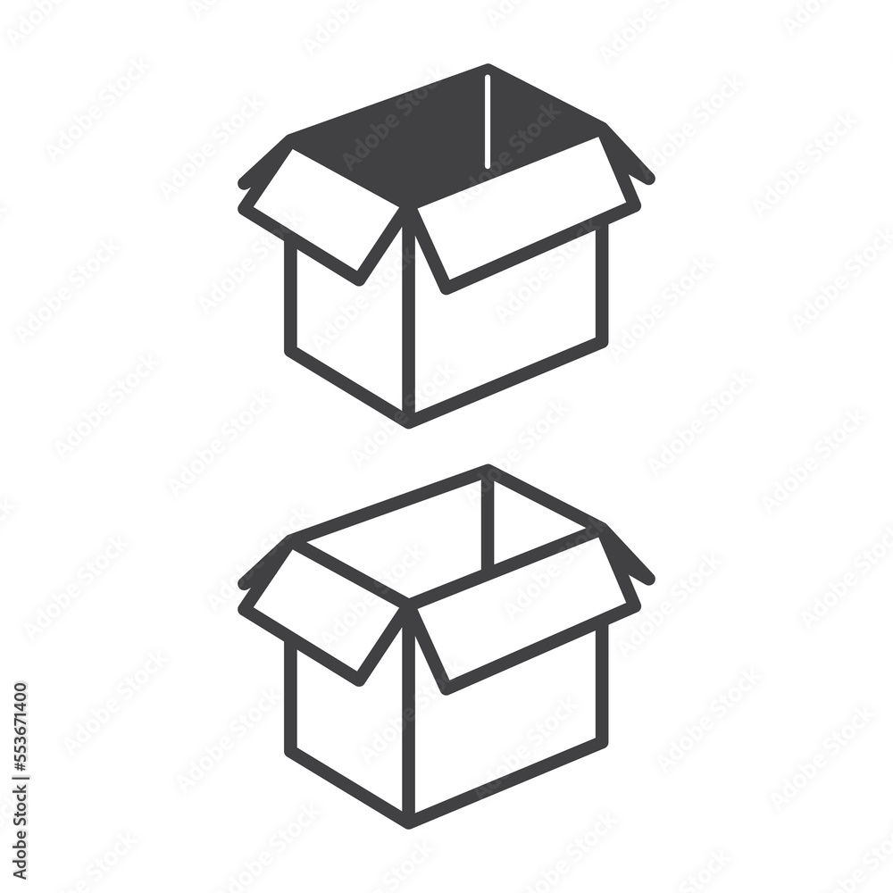 Boxes outline icon flat design isolated vector illustration. Boxes outline icon flat design isolated vector illustration.