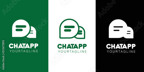 Chat logo template. Talk icon logotype vector illustration, Chat Communication Logo Design Vector
