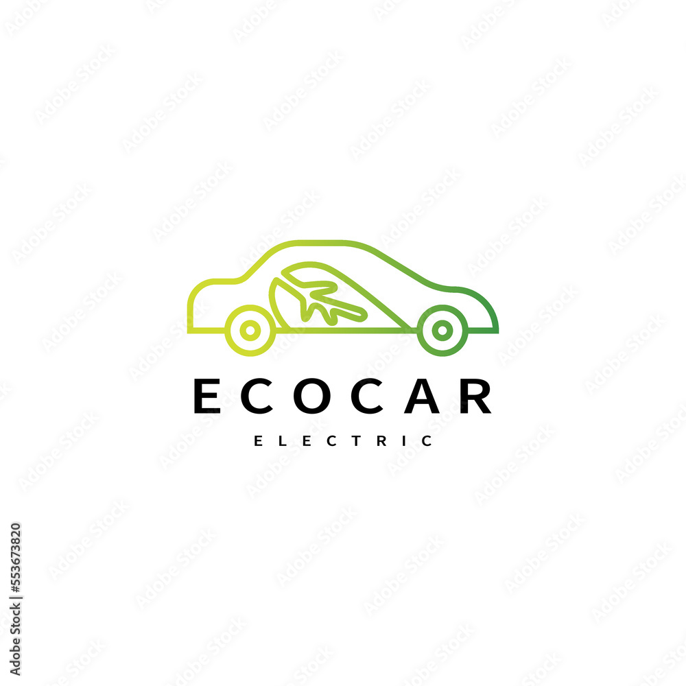 electric car Eco friendly car logo design 2