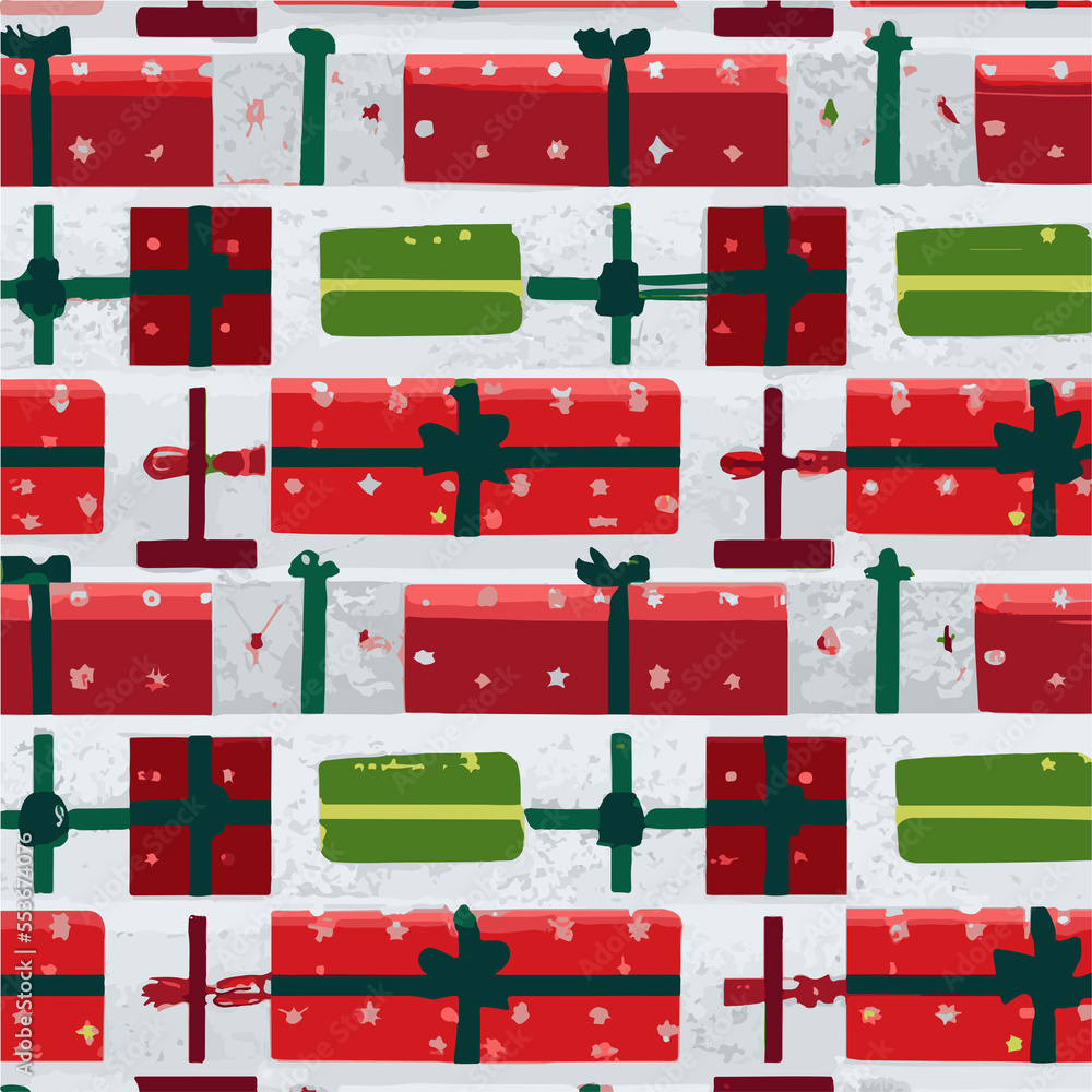 Obraz premium New Year Gift Pattern